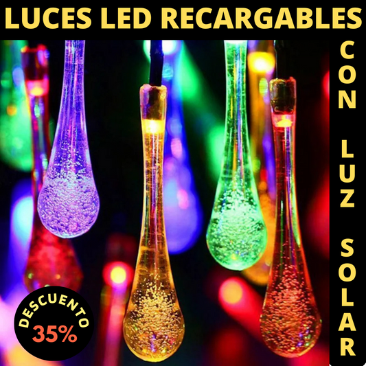 EXTENSIÓN DE LUCES GOTA DE AGUA LED PANEL SOLAR